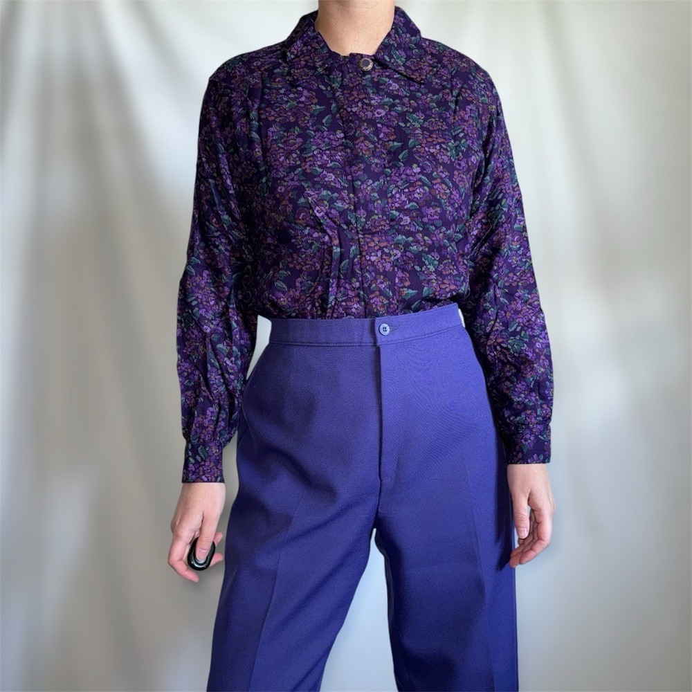 Vintage 80s Pendleton Floral Button Up Blouse